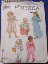 Simplicity Child’s Nightgown  Pajamas & Sleeper Size Medium #7836 - $4.99