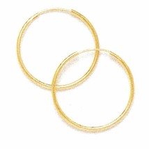 14K Solid Yellow Gold Classic Endless Hoop Earrings ER-HE12 - $53.34