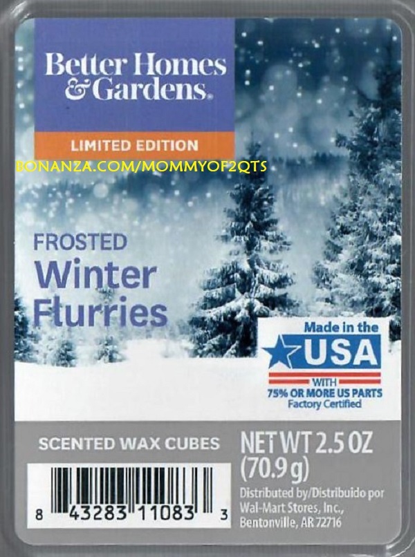 Frosted Winter Flurries Better Homes and Gardens Scented Wax Cubes