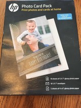 HP Photo Card Pack 10 sheets of 5x7 & 5 sheets of 4x6 glossy paper New - $14.83