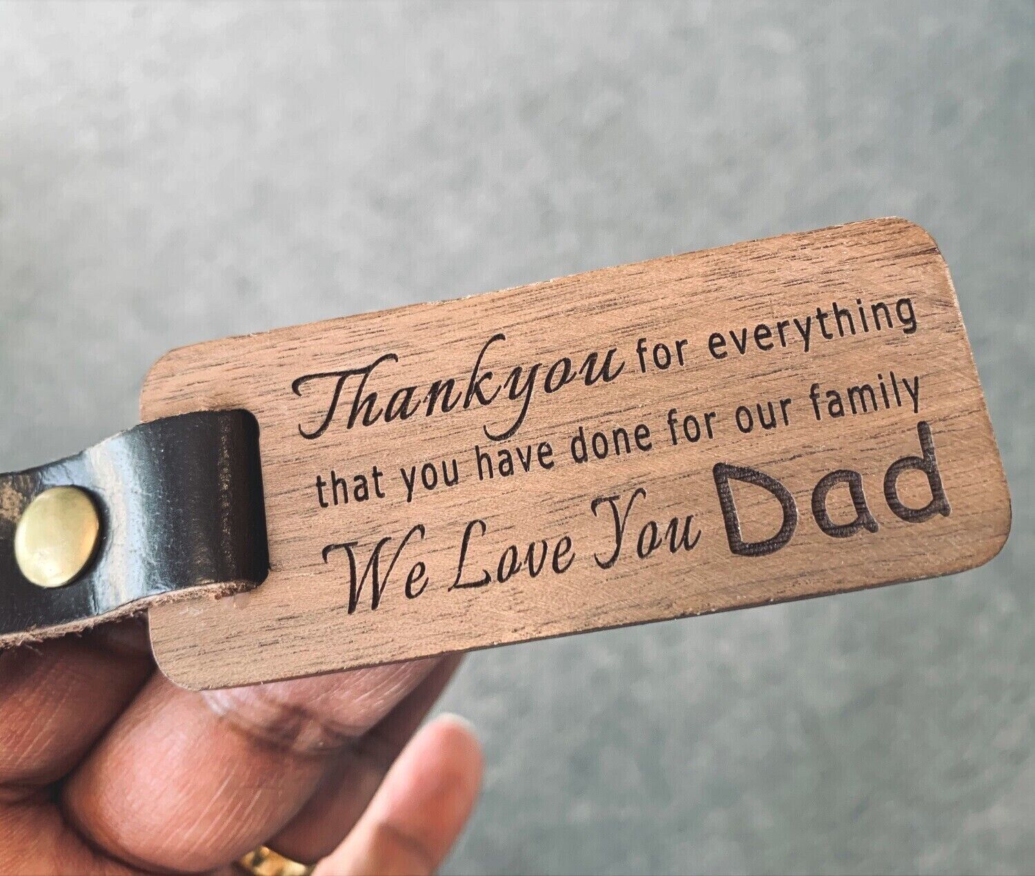 Gifts for Dad, Custom Keychain Wooden Handmade Personalized Natural Wood Keyring