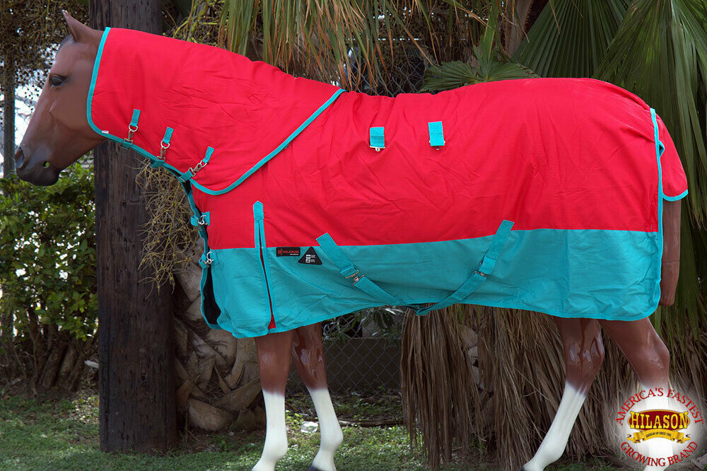81" Hilason 1200D Waterproof Turnout Horse Blanket Neck Cover Red UG