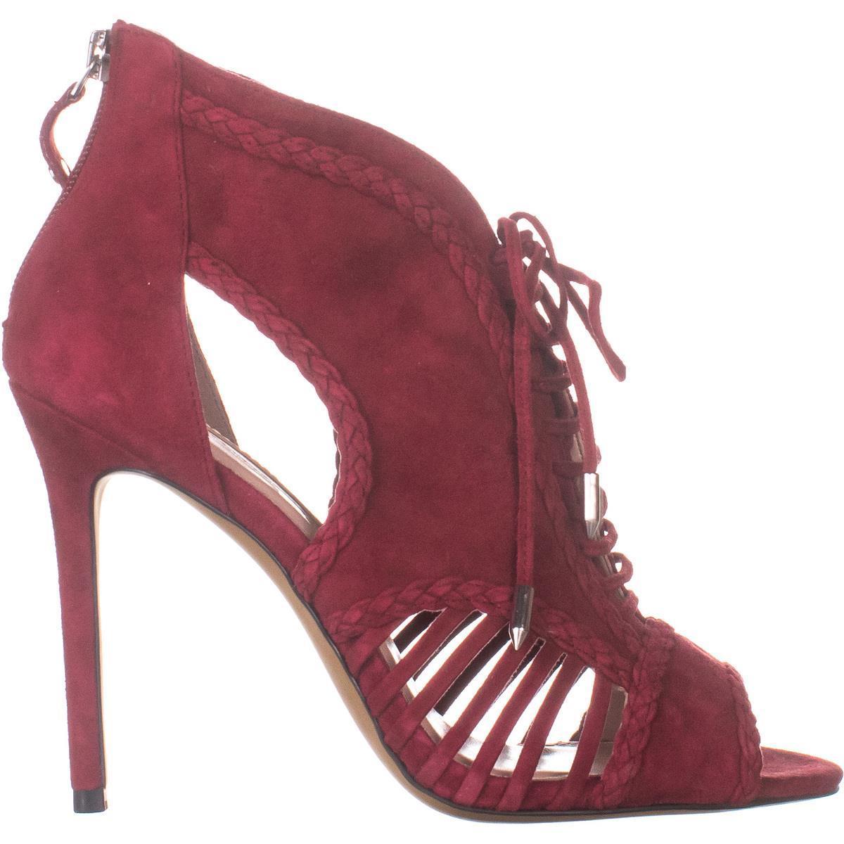 Avec Les Filles Joyce LaceUp OpenToe Pumps 259, Wine, 8