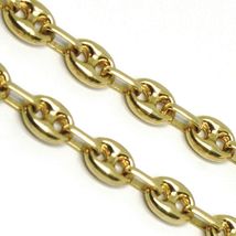 18K YELLOW GOLD SOLID MARINER BRACELET BIG 6 MM, 8.3 INCHES, ANCHOR ROUNDED LINK image 4