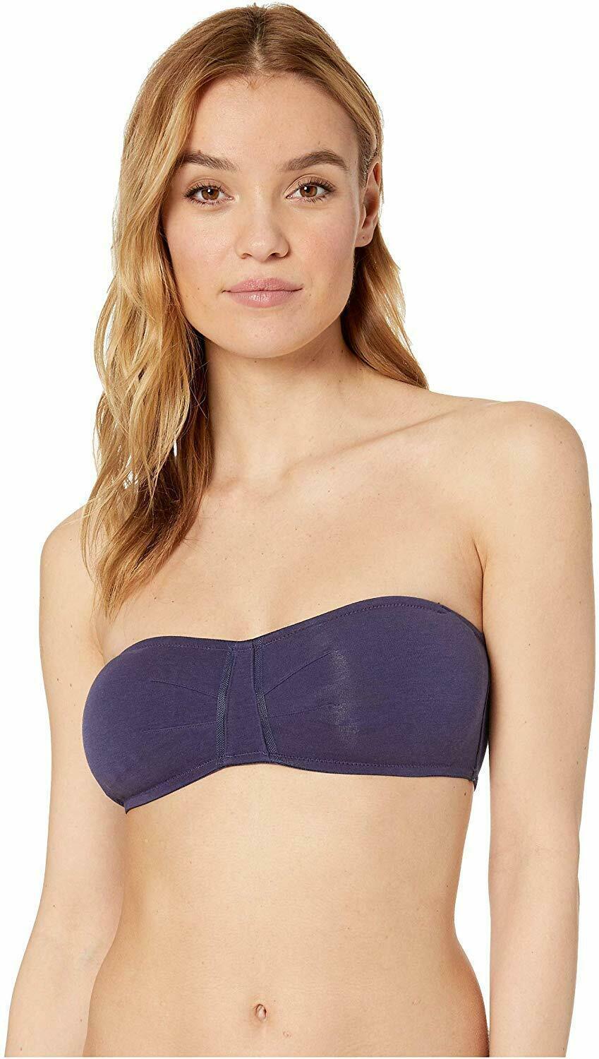 ONGOSSAMER Navy Cabana Cotton Bandeau Bra, US Large, NWOT Bras & Bra Sets