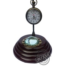 Vintage Antique Design Clock Wooden Desk Top Retro Kitchen/Office/Living Pr - $28.03