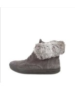 Vince Womens Lace Up Genuine Fur Trim High Top Sneakers Gray Suede Shoes... - $89.00