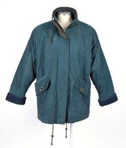 Vtg 90s COLEBROOK Soft Green Nubuck Leather Oversized Jacket Coat Womens... - $34.64