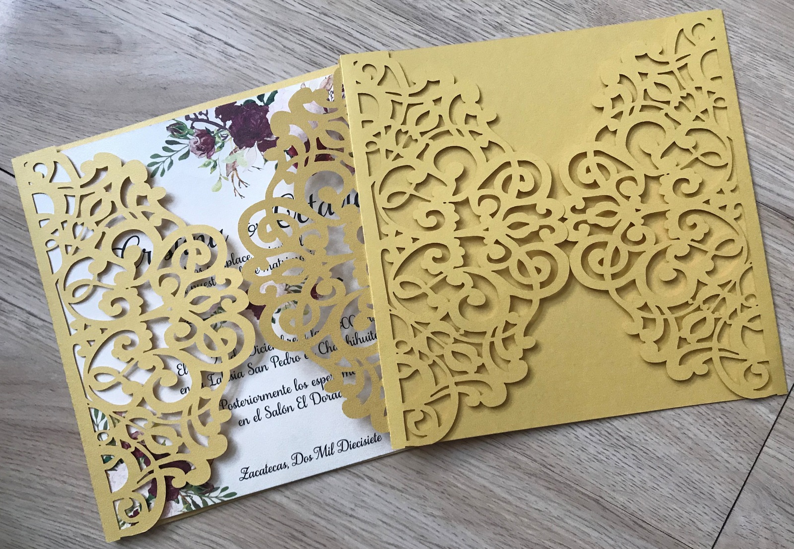 50pcs Pearl Gold Wedding Invtation,Greeting Cards,Laser cut Invitation Cards