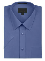 Men's Solid Color Regular Fit Button Up Premium Short Sleeve Dress Shirt image 12