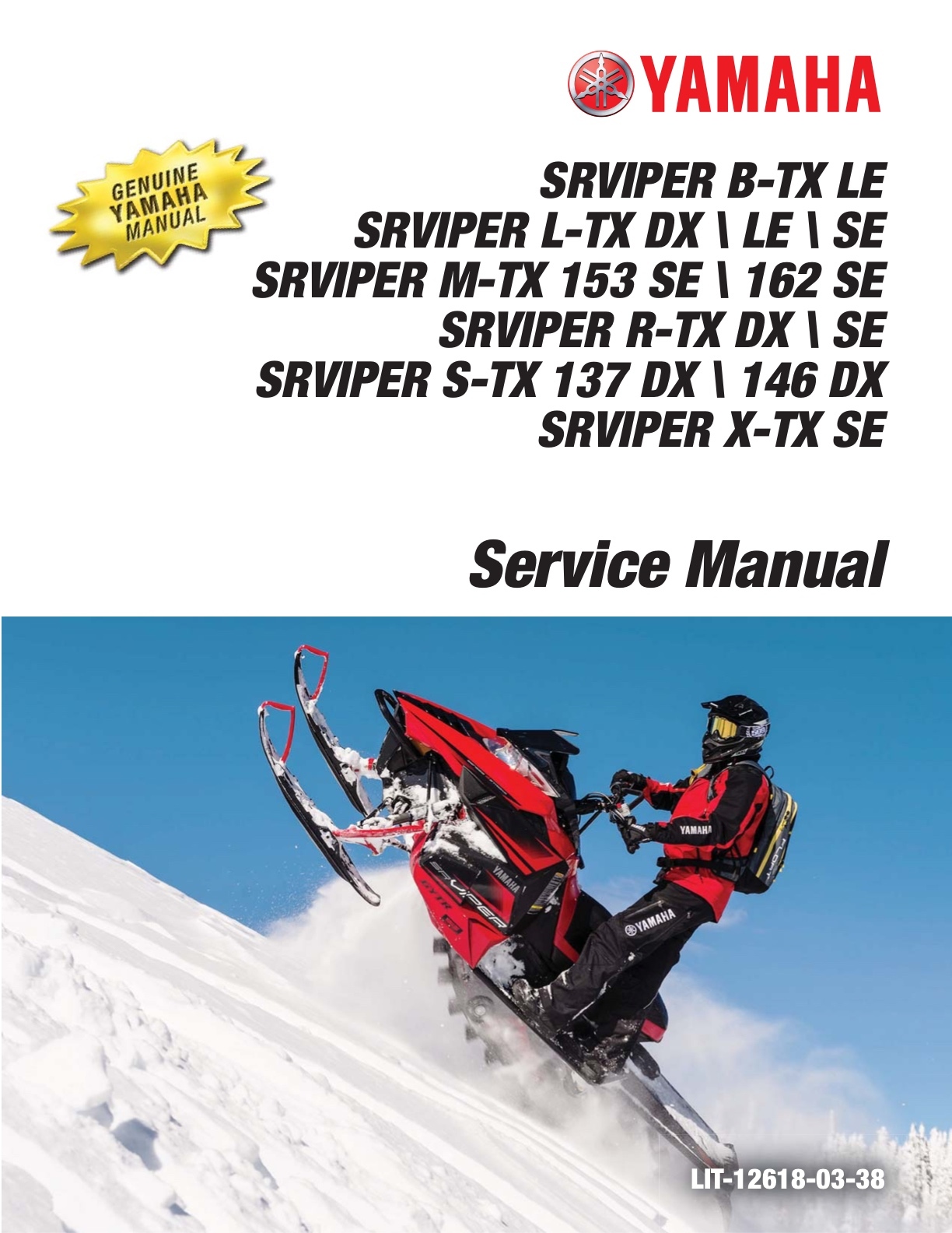 Yamaha SRViper ( SR Viper ) Snowmobile Service Repair Manual on a CD Other Winter Sports