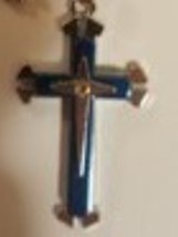 Christian Cross Necklace - Blue - $14.99