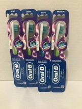 4 Oral B Toothbrush Dual Action Vivid Whitening Mixed Colors 3 Soft 1 Me... - $8.59