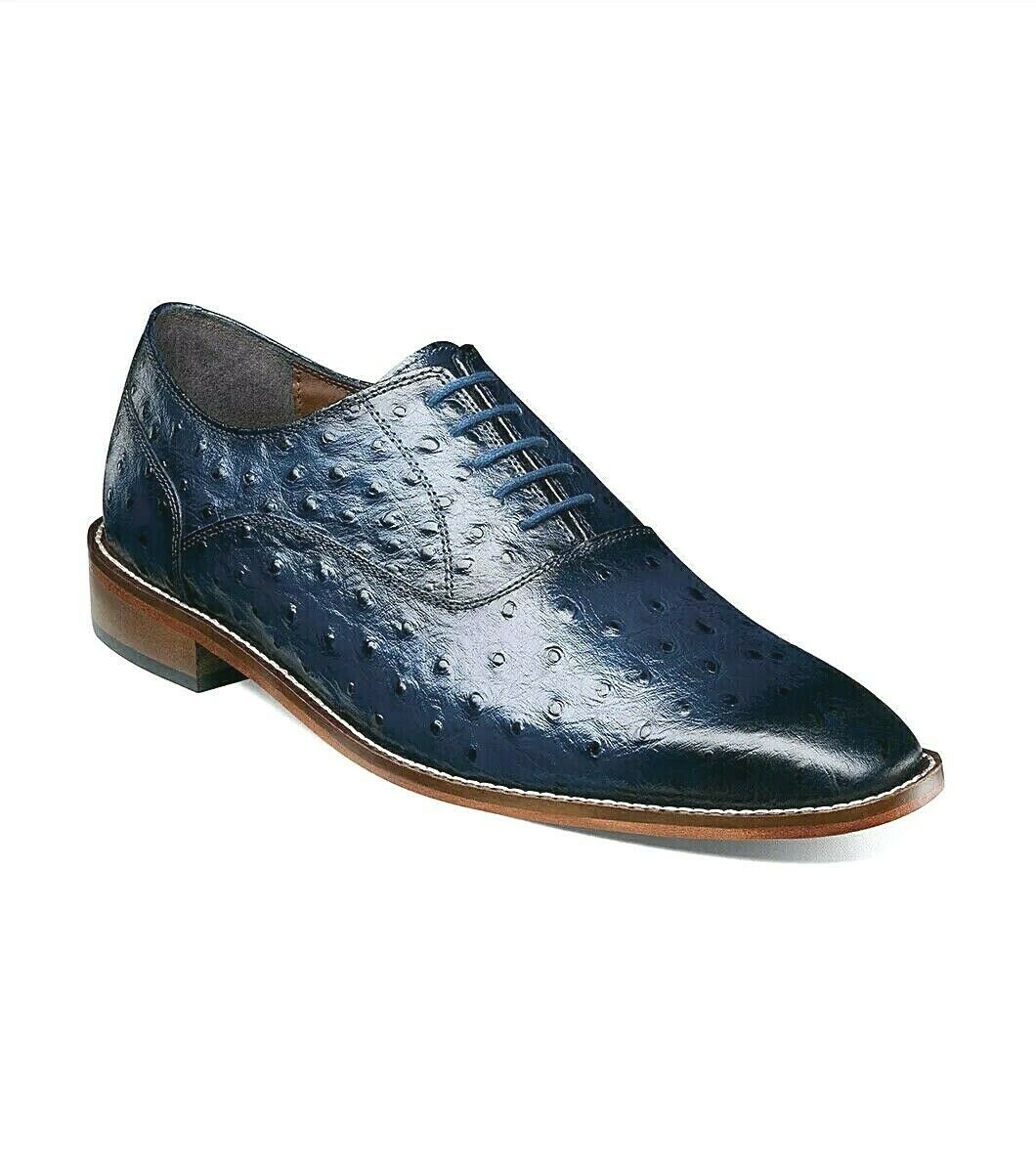 Stacy Adams Roselli Leather Sole Plain Toe Oxford Men's Shoes Blue 25472-400