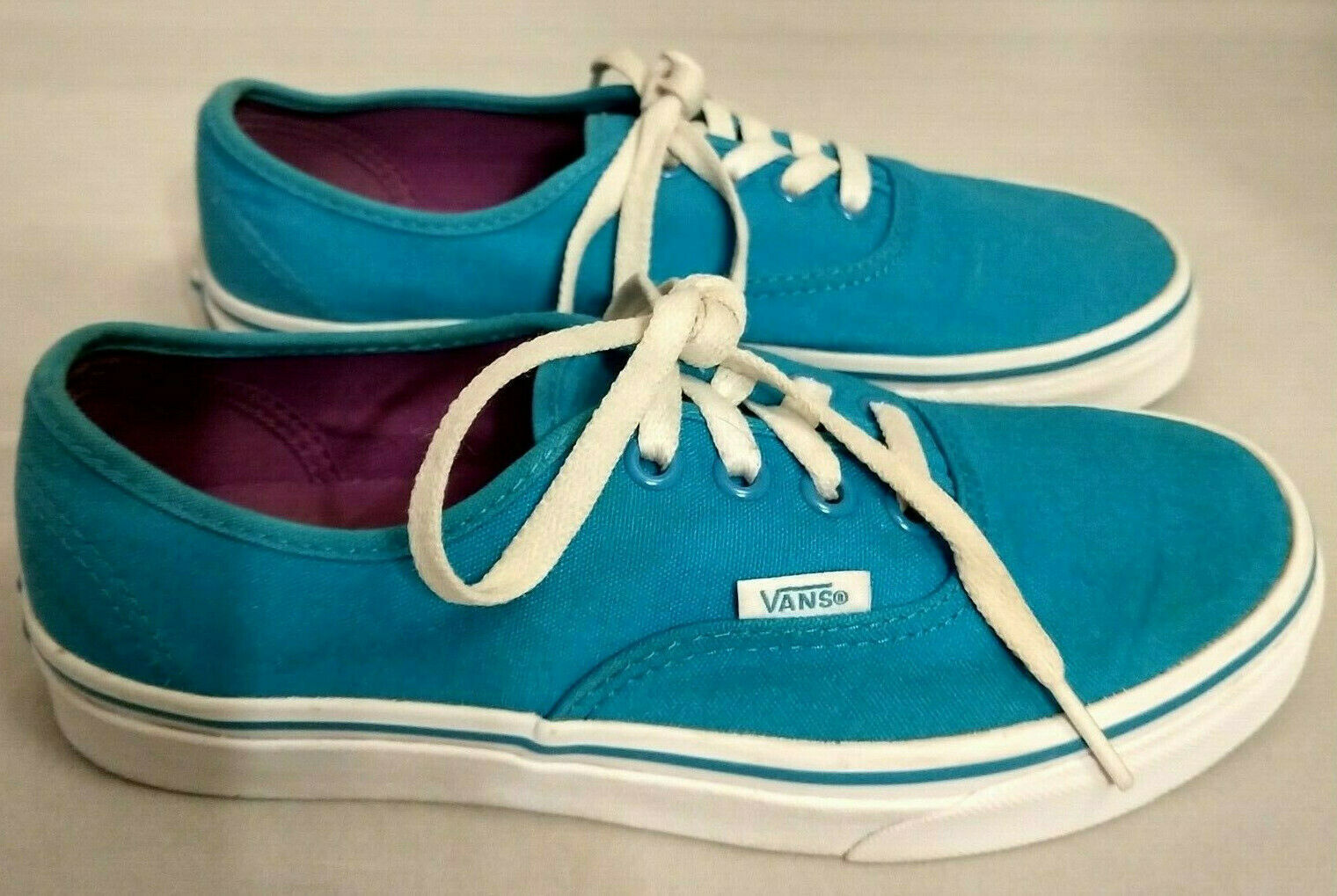 Vans Off the Wall TB4R Turquoise White Lace Up Size Men 5 Women 6.5 Women