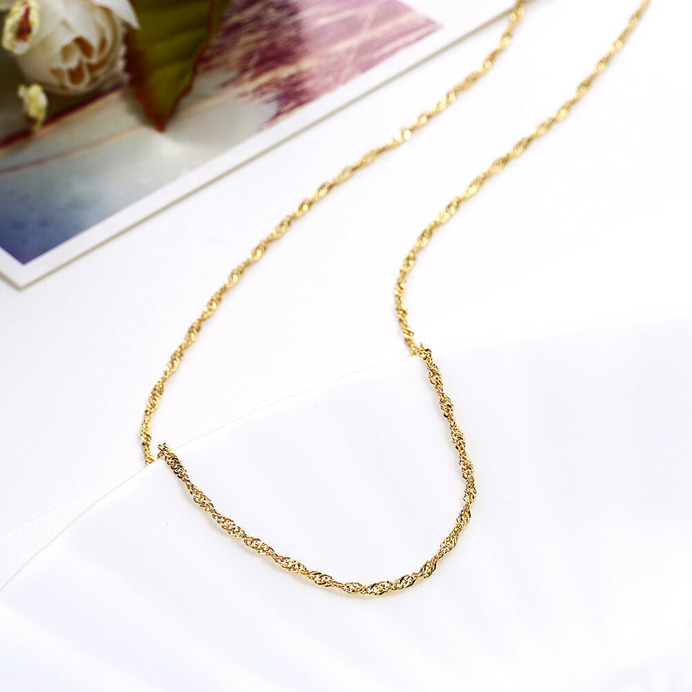 Alishaev 10K Yellow Gold Plated Necklace Singapore Link Chain Vintage 0.62 Grams