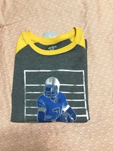 Boys Carters T-shirt NWT Size 5 Gray With Yellow Sleeve Football.100% Cotton - $8.90