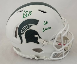 KENNETH WALKER III SIGNED MICHIGAN STATE SPARTANS WHITE SPEED AUTHENTIC HELMET image 1