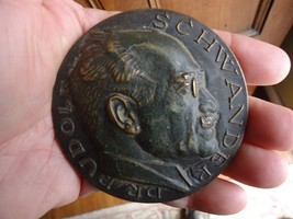 Antique Bronze Medal Dr. Rudolf Schwander C.1930 by vocke kassel 80mm - $99.00