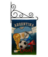 World Cup Argentina Soccer Burlap - Impressions Decorative Metal Fansy Wall Brac - $33.97