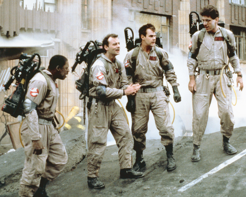 Ghostbusters Bill Murray and the gang wearing uniforms in street 16x20 Poster