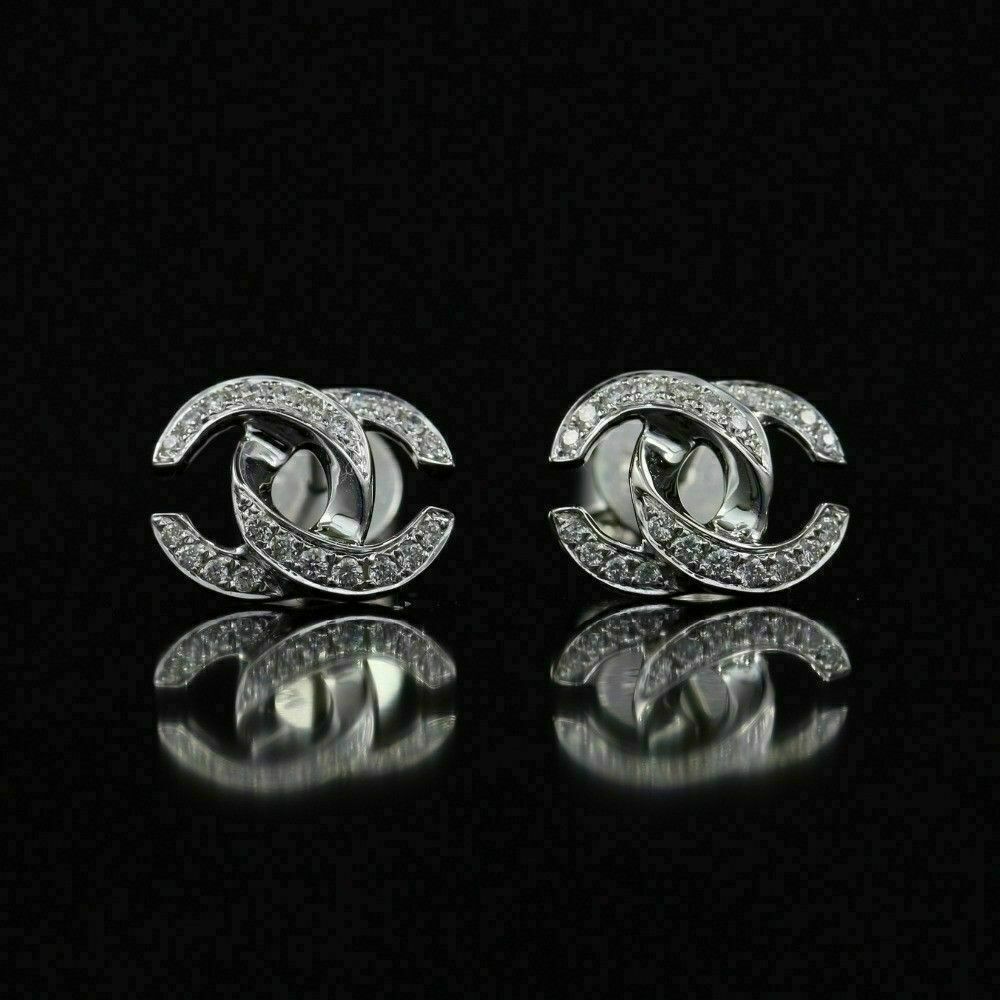 1.50 Ct Round Cut VVS1 Diamond Stud Earrings For Women's 14K White Gold Plated