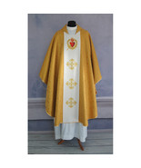 Gothic style Chasuble with a matching stole &quot;Sacred Heart of Jesus&quot;, Ves... - £170.32 GBP