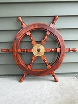 NauticalMart 18" Ships Wheel - Wood & Brass Wheel