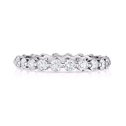 14K White Gold Plated Round Diamond Ladies Eternity Wedding Anniversary Ring