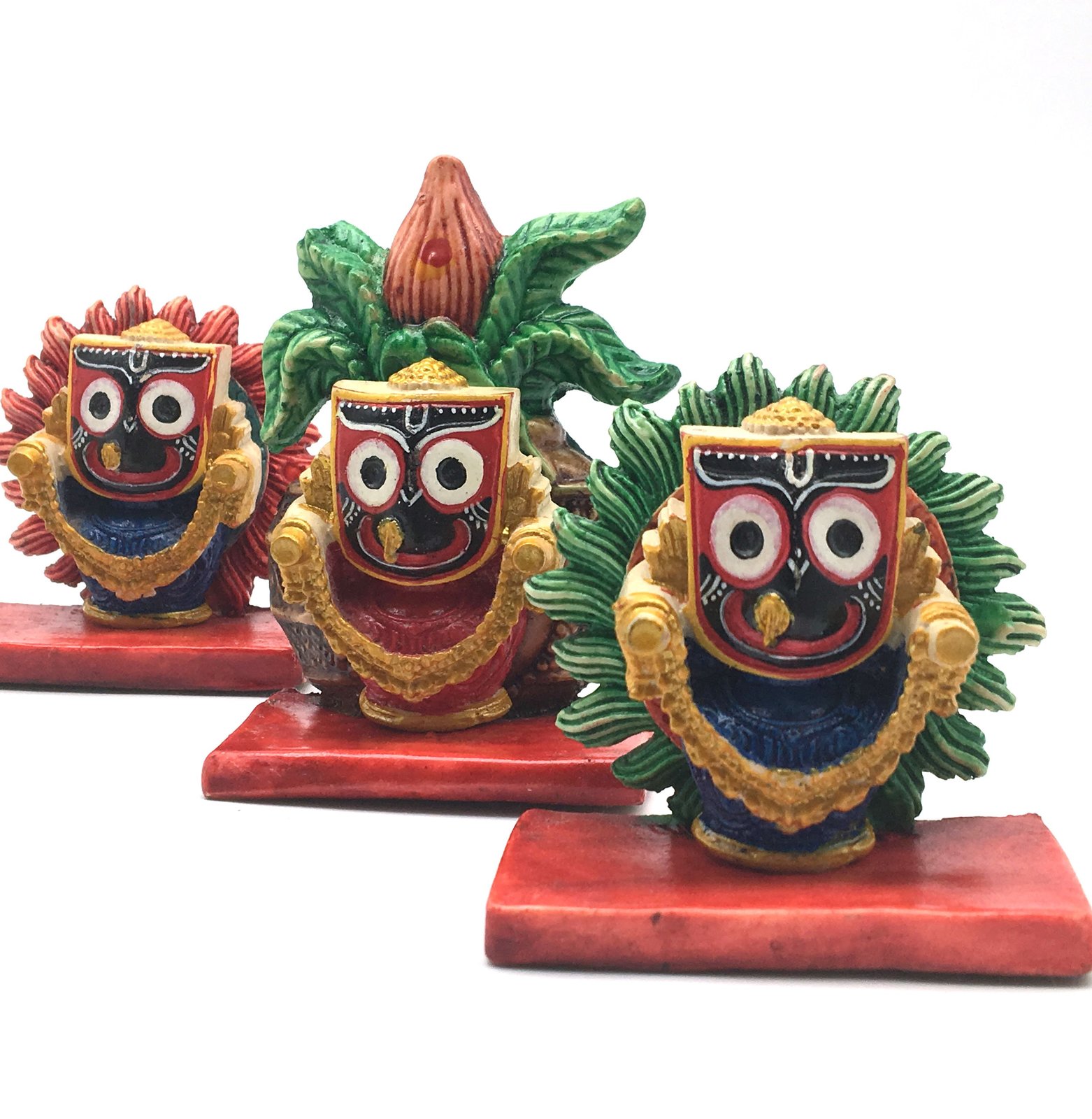 Handcrafted Colorful 3-Piece Lord Jagannath Idol Statues Murti - India ...