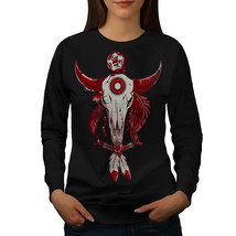 Indian Buffalo Skull Jumper Feather Women Sweatshirt - $18.99