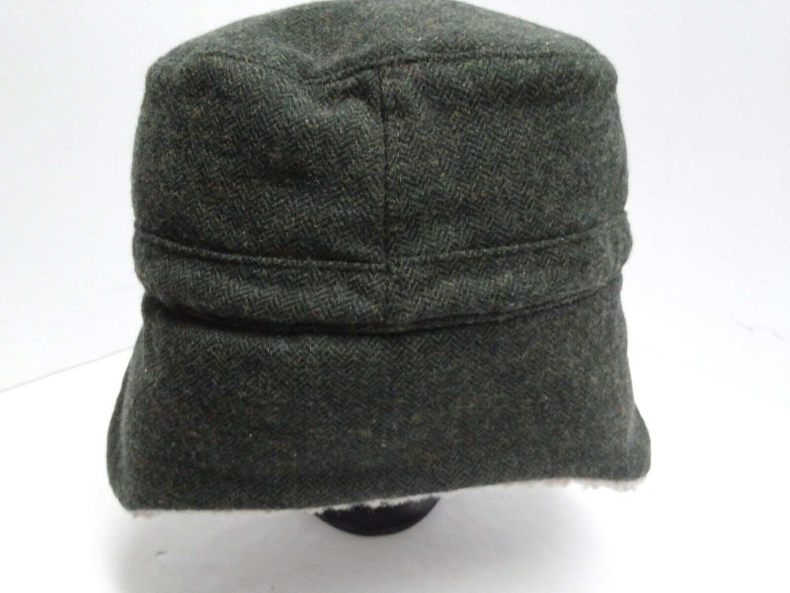 Eddie Bauer Tweed Winter Trapper Cap Hat Flap sides Split bill brim L