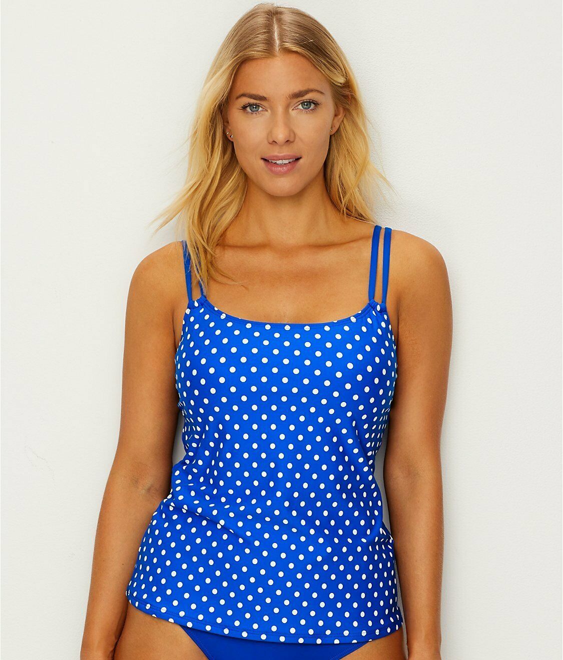 Sunsets IMPERIAL BLUE DOT Taylor Underwire Tankini Top, US 34DD, UK