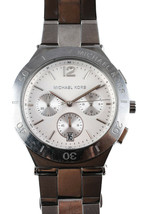 Michael Kors Mens Stainless Steel Silver Tone Wrist Watch Silver White - $89.00