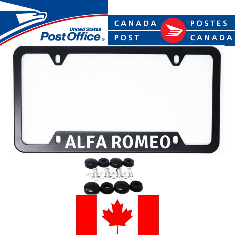 ️ 2X ALFA ROMEO Black Aluminum License Plate Frame Black Frames Car