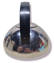 Vintage Chrome Whistling Tea Pot Kettle - Red Button 9.5" x 8" x 8.5" H.