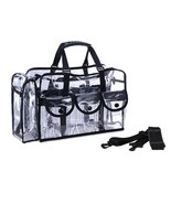 Clear PVC Travel Makeup Cosmetic Bag with 6 External Pockets and Shoulde... - $25.94+