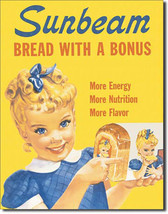 Sunbeam Bread with a Bonus Energy Flavor Nutrition Food and Beverage Metal Sign - $20.95