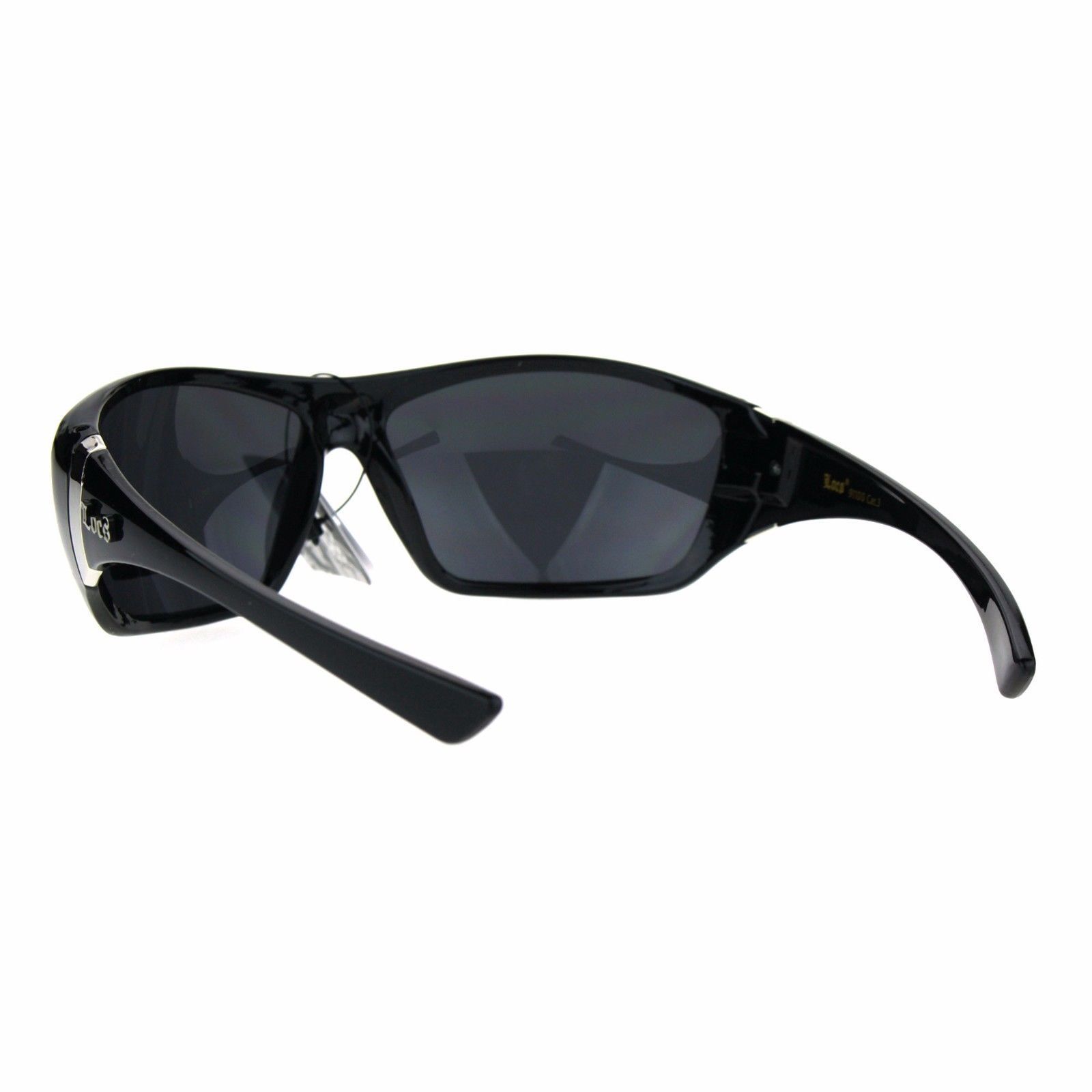 Locs Sunglasses Mens Rectangular Wrap Around Black Frames Black Lens Sunglasses And Sunglasses 8634