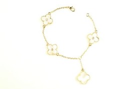 Mixed Cluster Mother of Pearl Gold Bracelet - $75.00