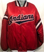 VTG Starter Mens Cleveland Indians Red Satin Jacket Sz XL Diamond Collec... - $105.18