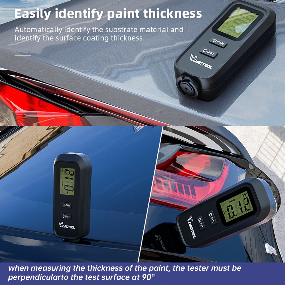 VDIAGTOOL vc100 VC-100 Digital Backlight LCD Film Thickness Meter Car ...