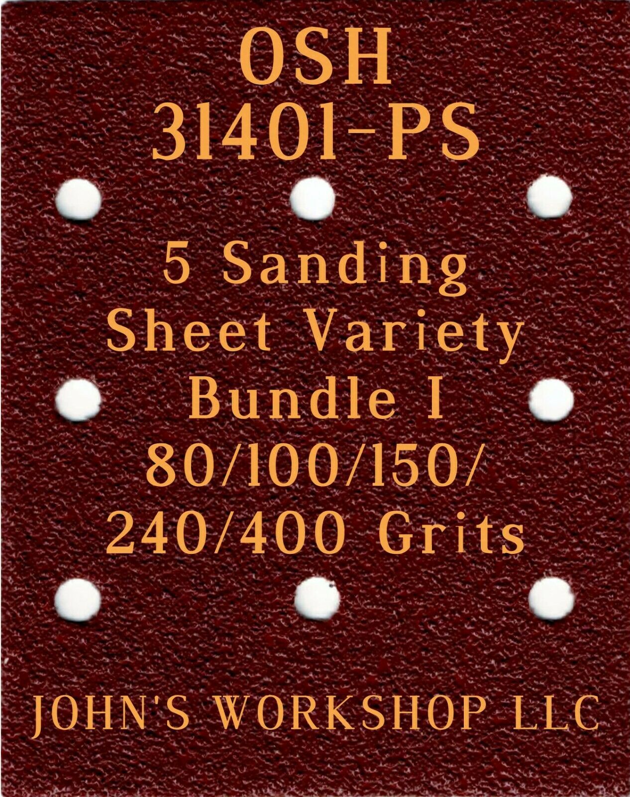 Primary image for OSH 31401-PS - 80/100/150/240/400 Grits - 5 Sandpaper Variety Bundle I