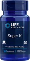 THREE PACK Life Extension Super K 90 soft gel K1 MK-4 MK-7 NON GMO image 1