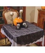 Gothic Black Lace SPIDER WEB TABLE CLOTH Cover Topper Halloween Decor-70... - $19.57