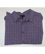 mens cayon ridge big and tall button down shirt purple 3XLT - $19.30