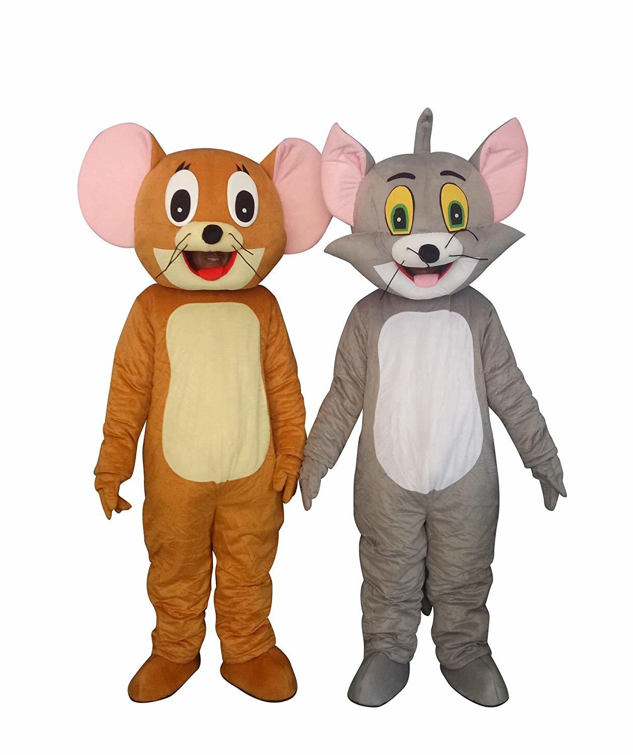 Sinoocean Tom Cat and Jerry Mouse Adult Mascot Costume.