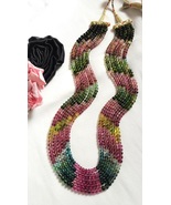 Natural Multi Color Tourmaline Round Beads Necklace, Colored Layered Nec... - $916.00