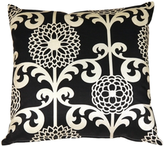 Waverly Fun Floret Licorice 20x20 Throw Pillow, Complete with Pillow Insert - $52.45