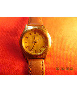  Ladies, Gold Plated, Seiko, Quartz Wristwatch, with Leather Strap. - $15.99